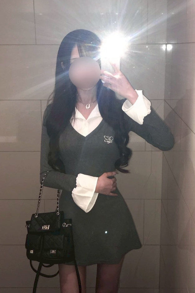 レイヤードシャツワンピース KR13403