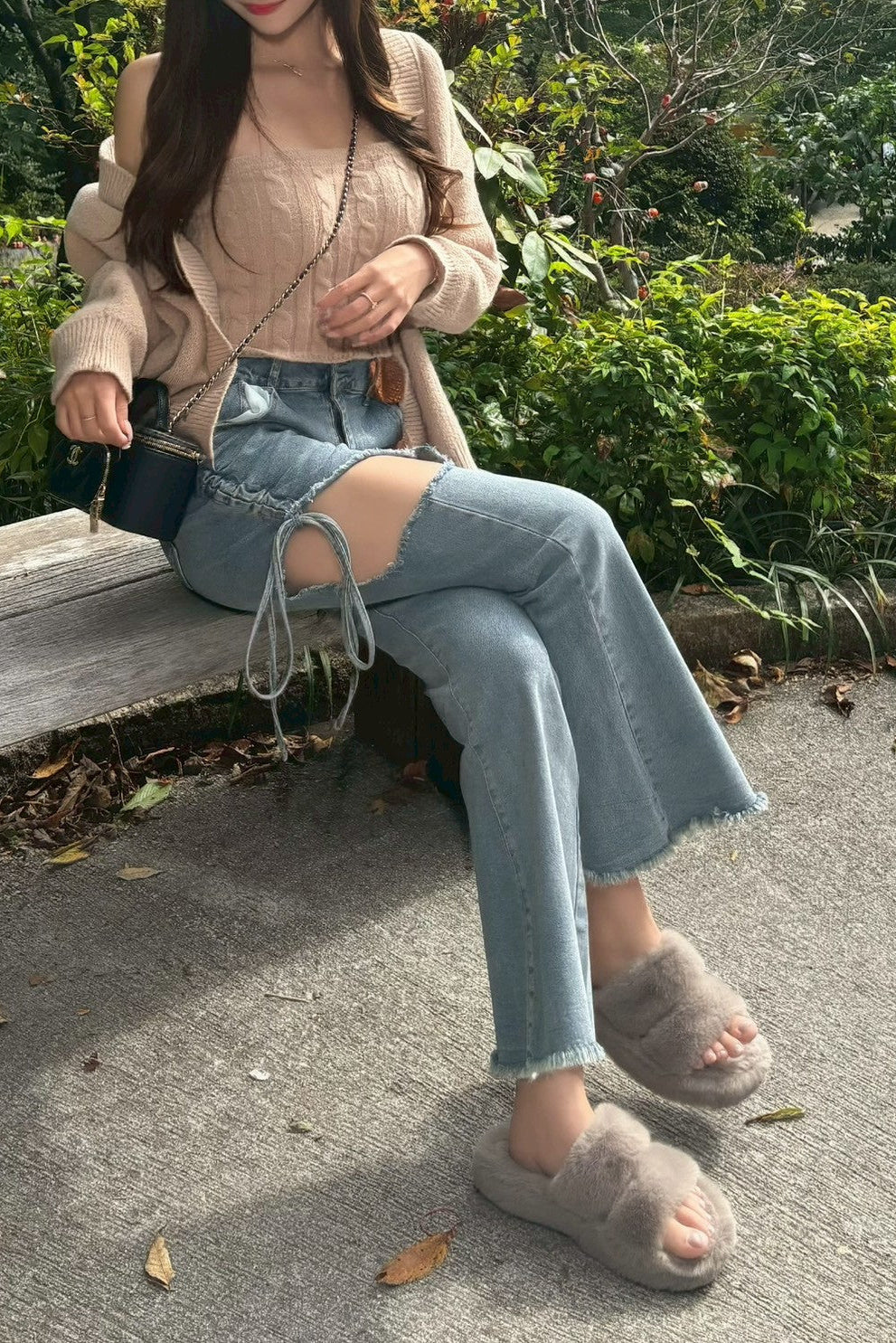 フェイクファーサンダル KR12946