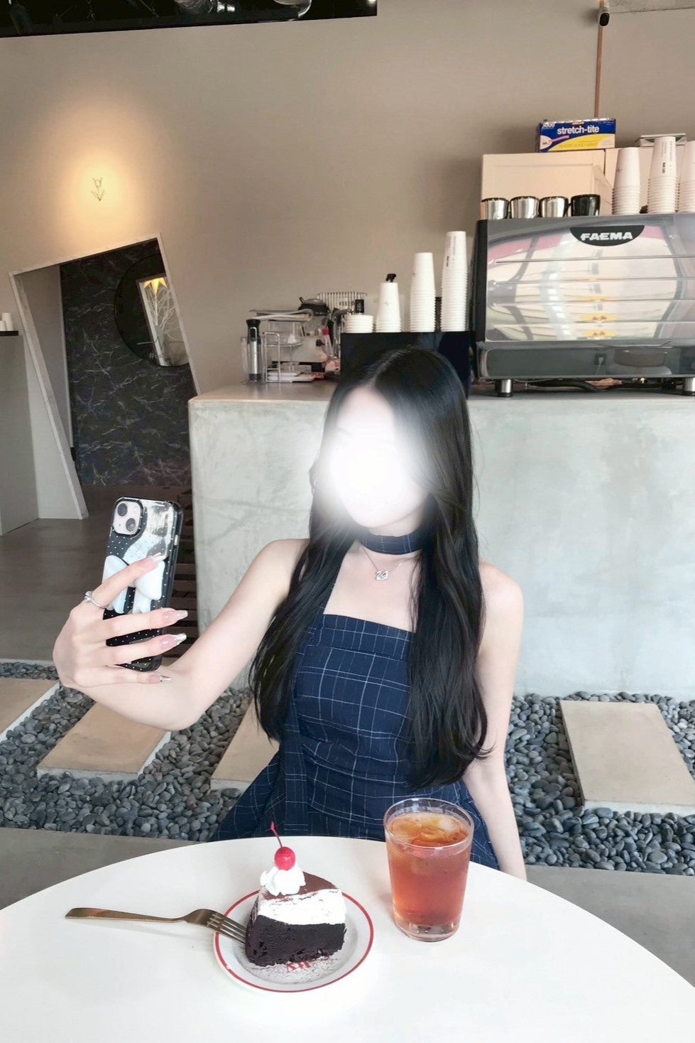 チェックペプラムホルタートップス KR12079