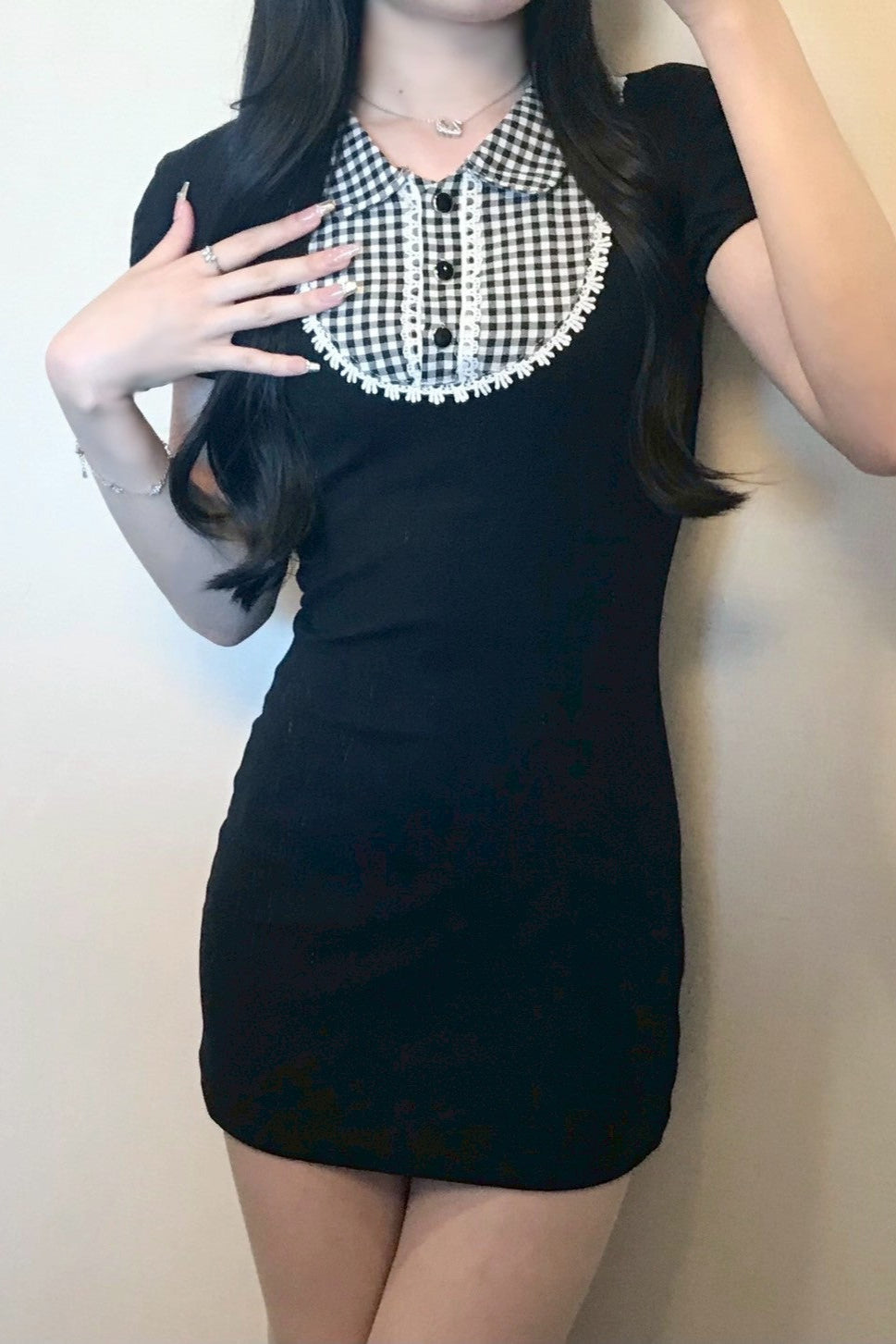 ギンガムカラー ミニワンピース KR12082