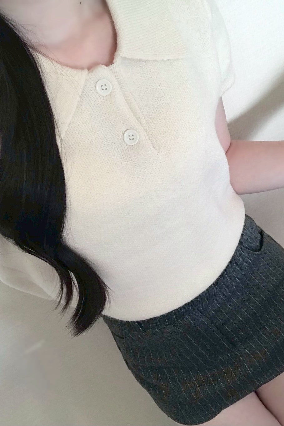 モヘアライクポロニットトップス KR12087