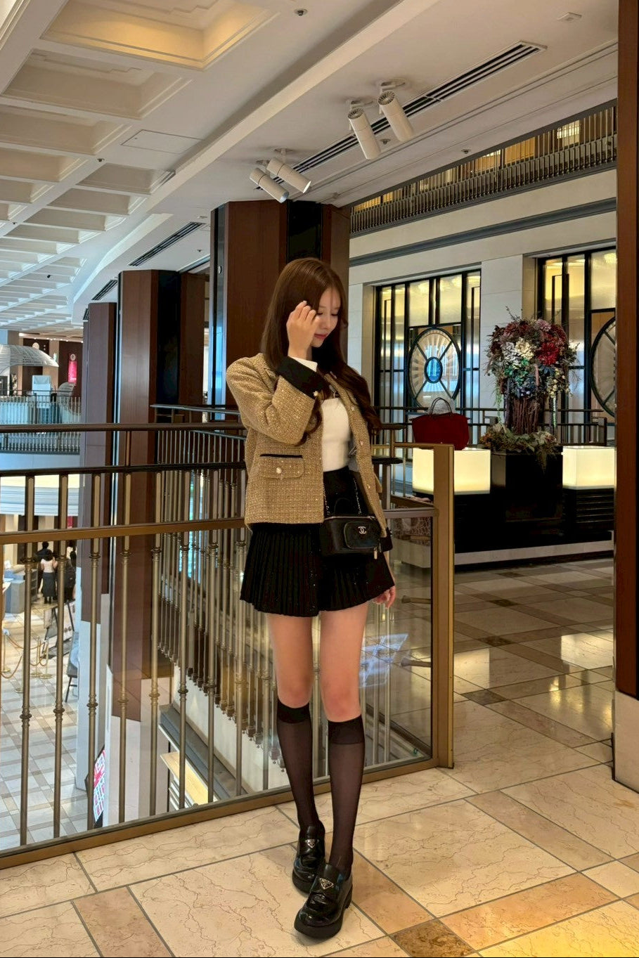 ラウンドネックツイードジャケット KR12293