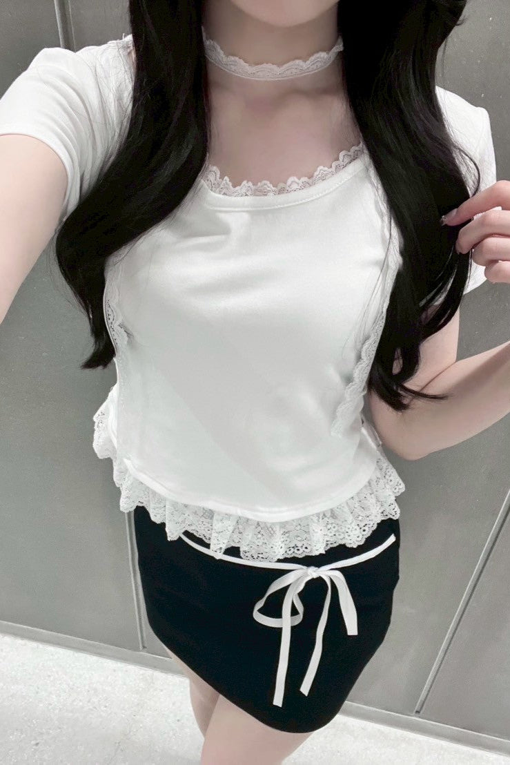 ストラップ付きフリルTシャツ KR10323