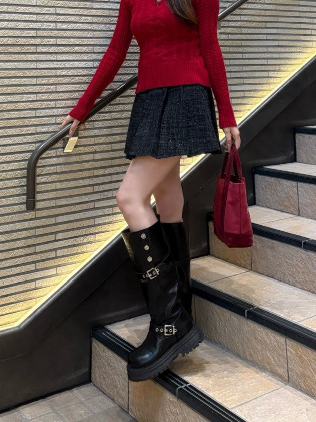 チャンキーロングブーツ KR13449