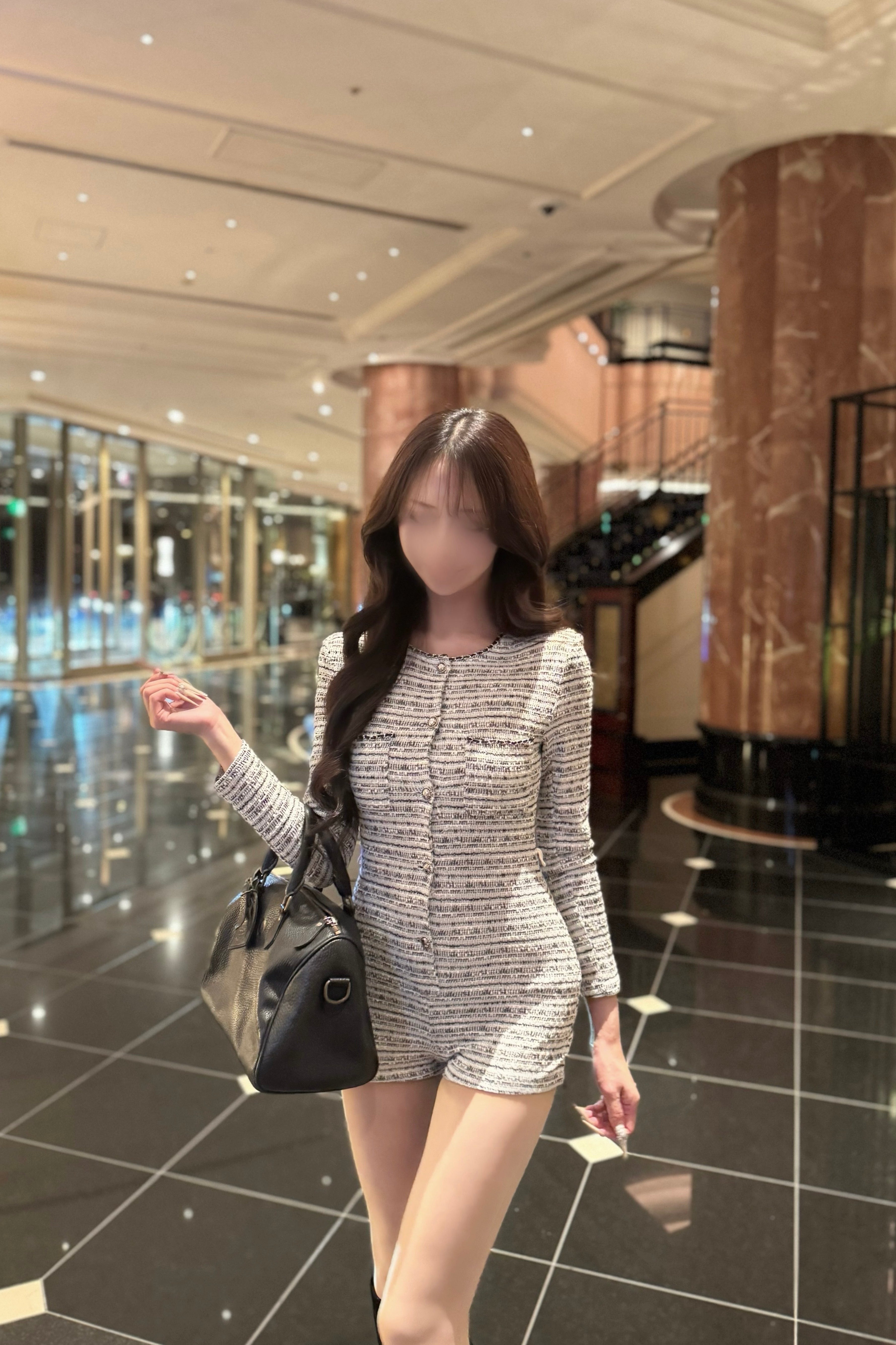 ツイードボタンショートオールインワン KR13118