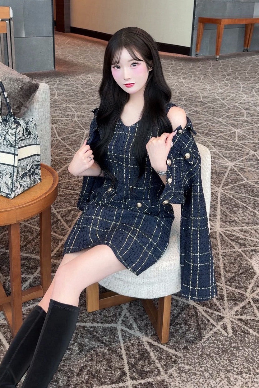 チェックツイードセットアップ KR12236