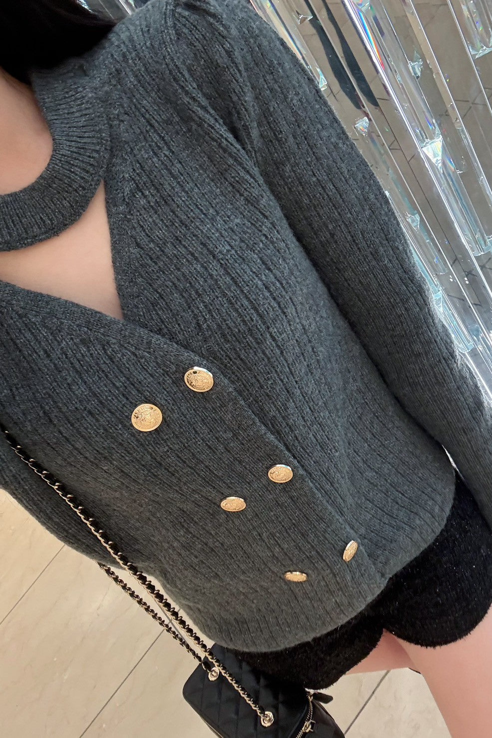 フロントボタンニット KR12843