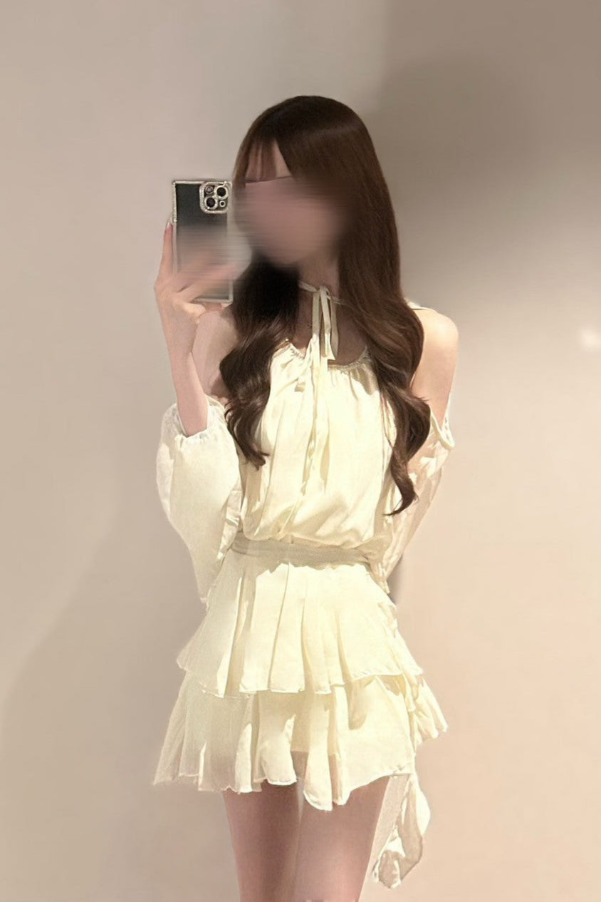 シフォンオフショルティアードセットアップ KR10359