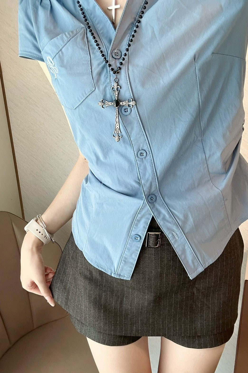 ストライプミニスカートパンツ KR11515