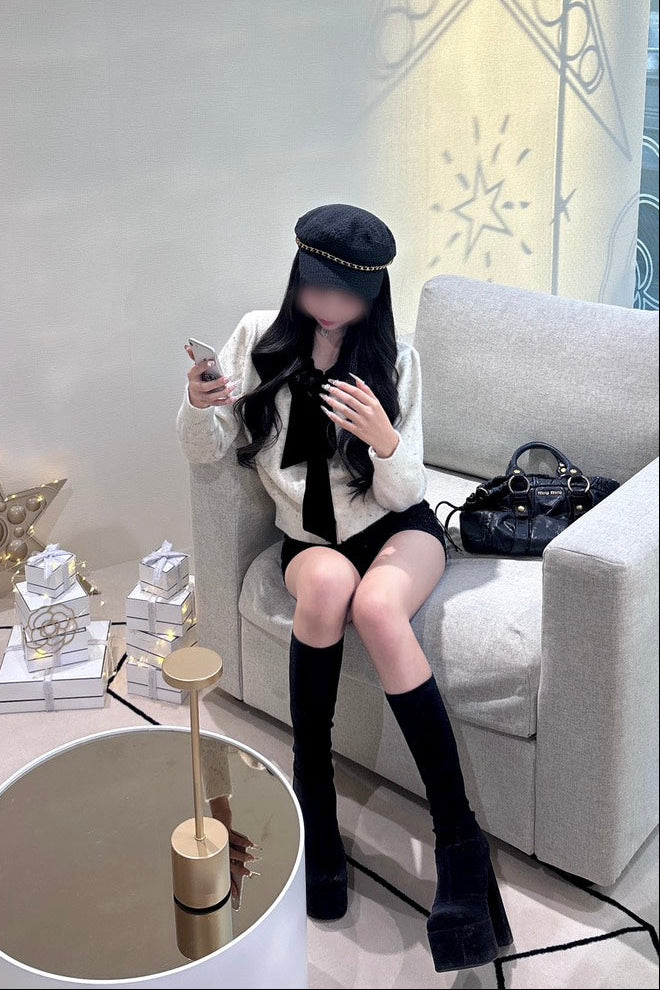 ベルベットリボンカーディガン KR13746