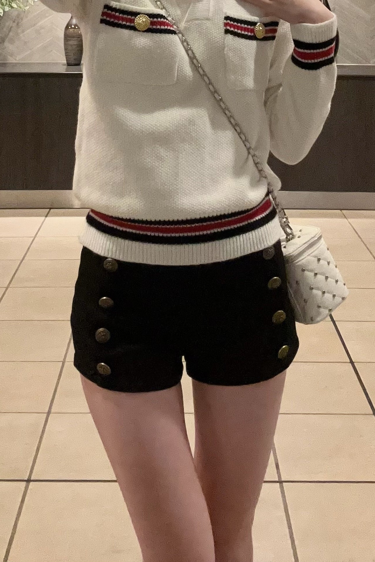 サイドボタンラインショートパンツ KR14055