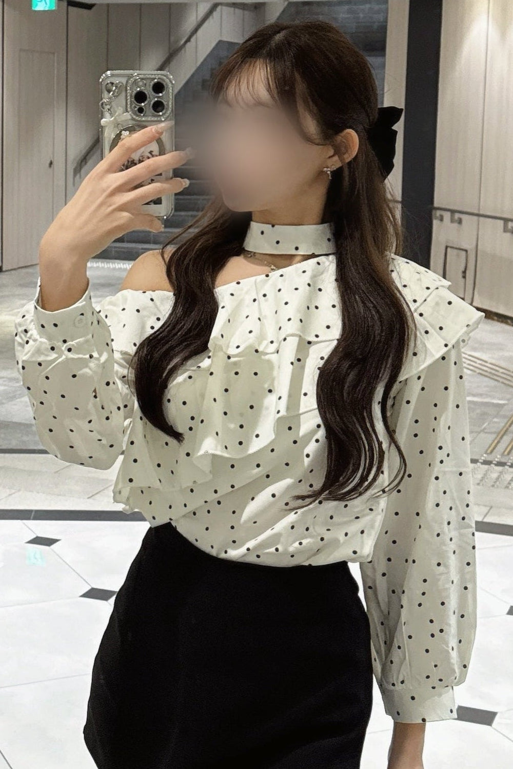 ドットフリルブラウス KR12710